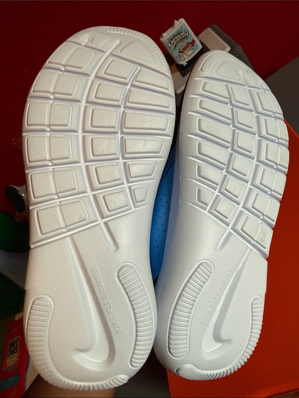 Nike Kids Slip-On Sneakers in Navy and Orange - Picture 5 of 5